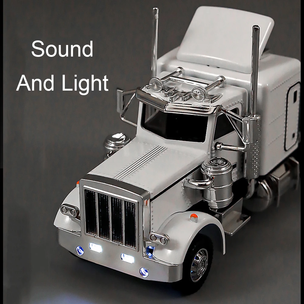 Véhicule de Transport américain Scania, camion conteneur, modèle en alliage moulé sous pression, portes jouets ouvertes avec son et lumière, voitures, jouets pour enfants, cadeaux, 1:50