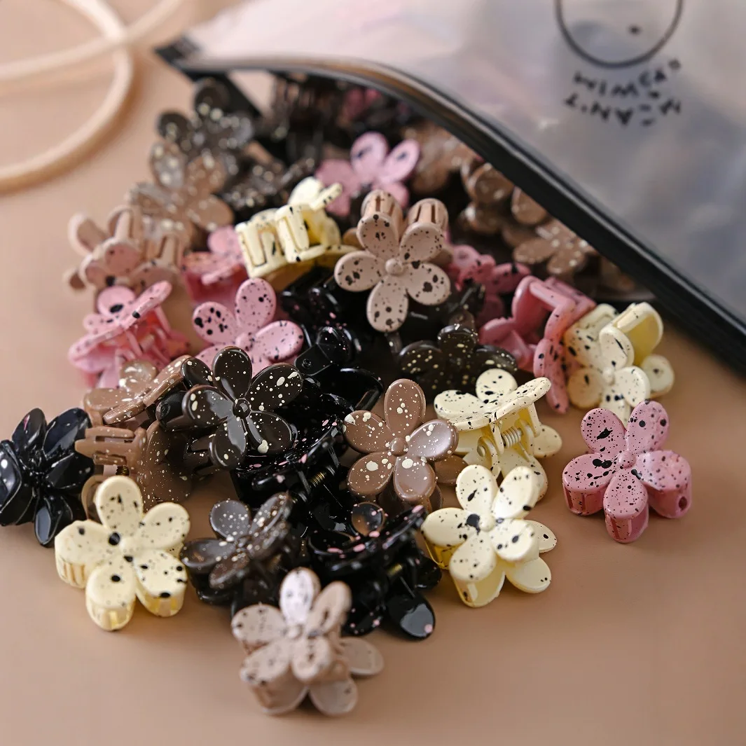 10 Buah Klip Cakar Rambut Bunga Mini Titik Campuran Warna Manis Klip Rambut Poni Rambut Klip Samping Jepit Rambut Jepit Rambut Aksesori Rambut