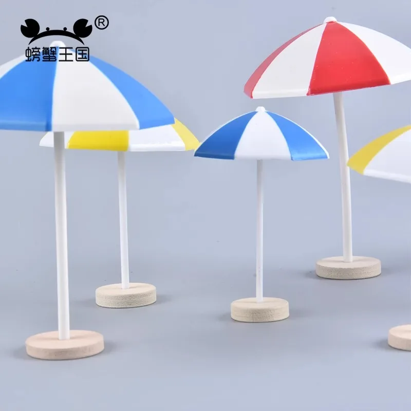 5szt Nadmorski parasol plażowy Parasol ogrodowy Miniaturowy model krajobrazu Akcesoria kolejowe Figurka rzemieślnicza Diorama Sceneria