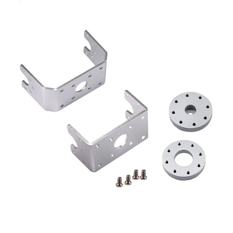 18T Aluminum Alloy Rudder Wheel and U Bracket for Fixing Large Size 60kg  Dual Axis Servo DIY Accessories
