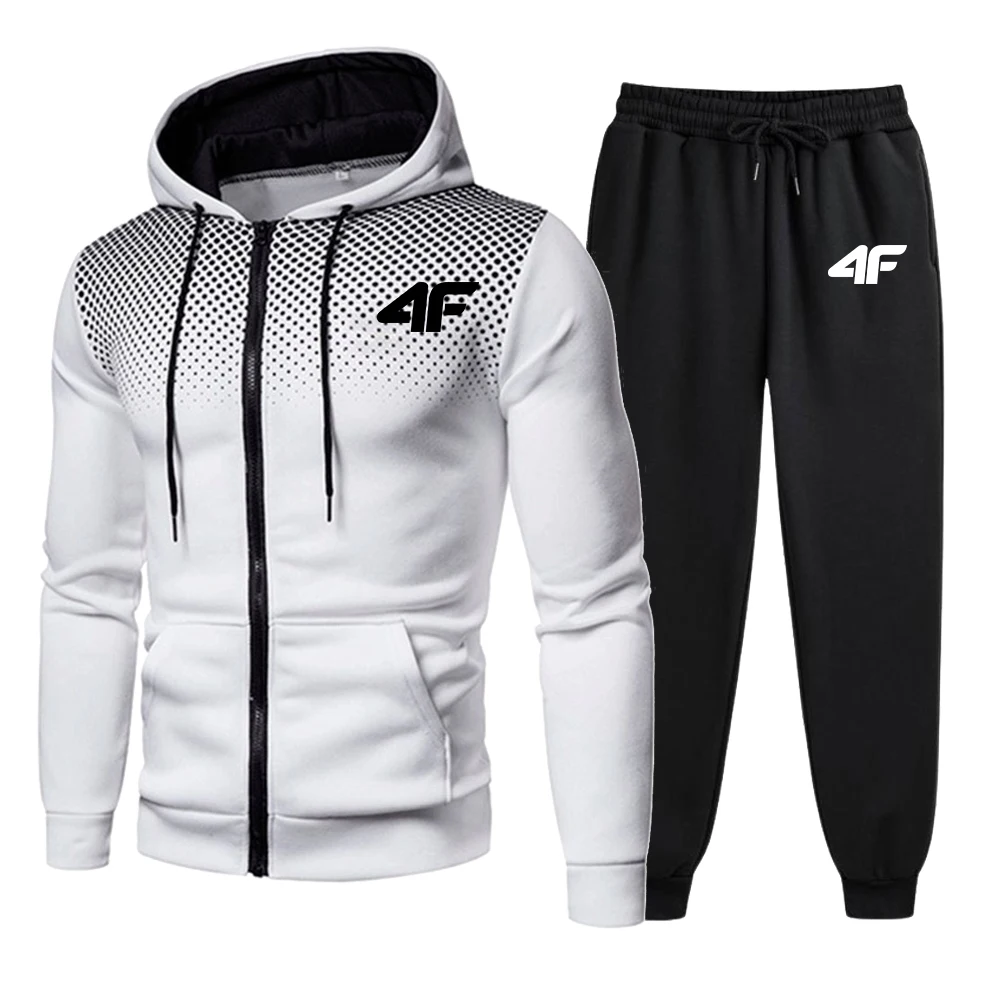 

Men's Tracksuits Print Casual Round Dot Zipper Jacket+Jogging Sweatpants 2 Piece Set Daily Hooded Sweatshirt Clothing Hot Sales