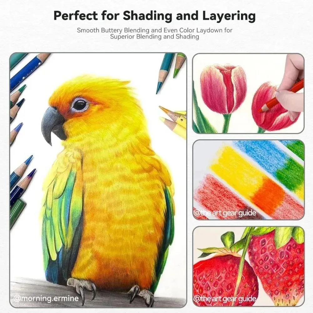 Arrtx Pencil Set Soft Core Coloring Pencils Color Drawing Blending Shading Sketching Coloring Pencils for Artists Beginners