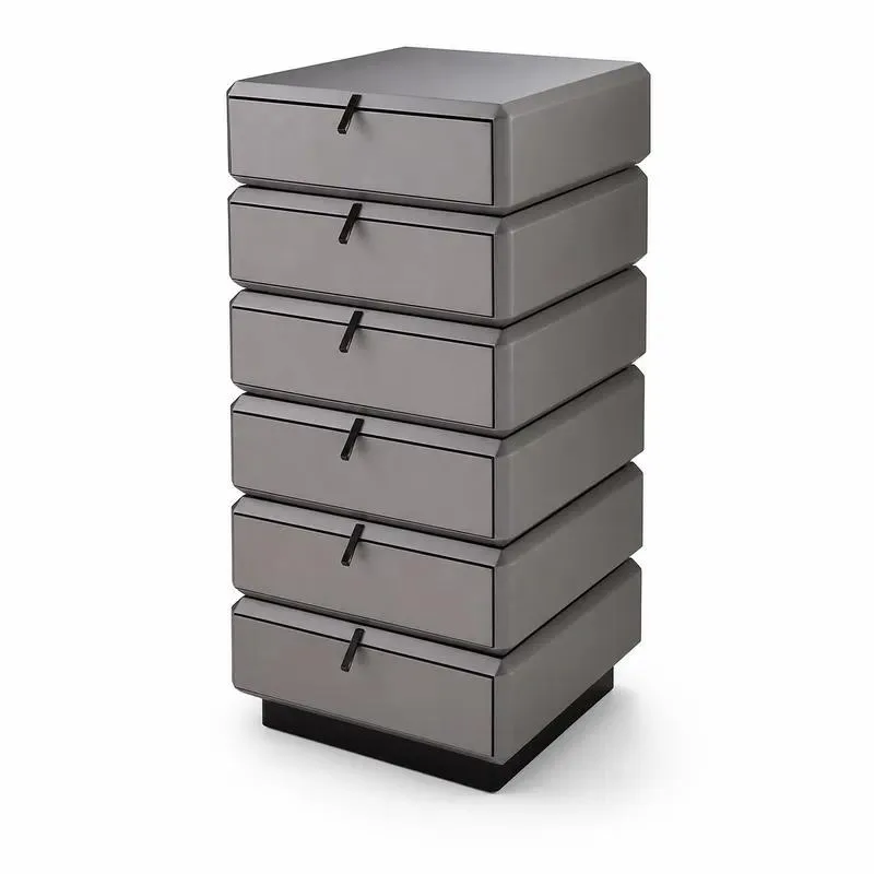 Nordic style rotatable three-layer solid wood stainless steel bedside cabinets for bedrooms and hotels