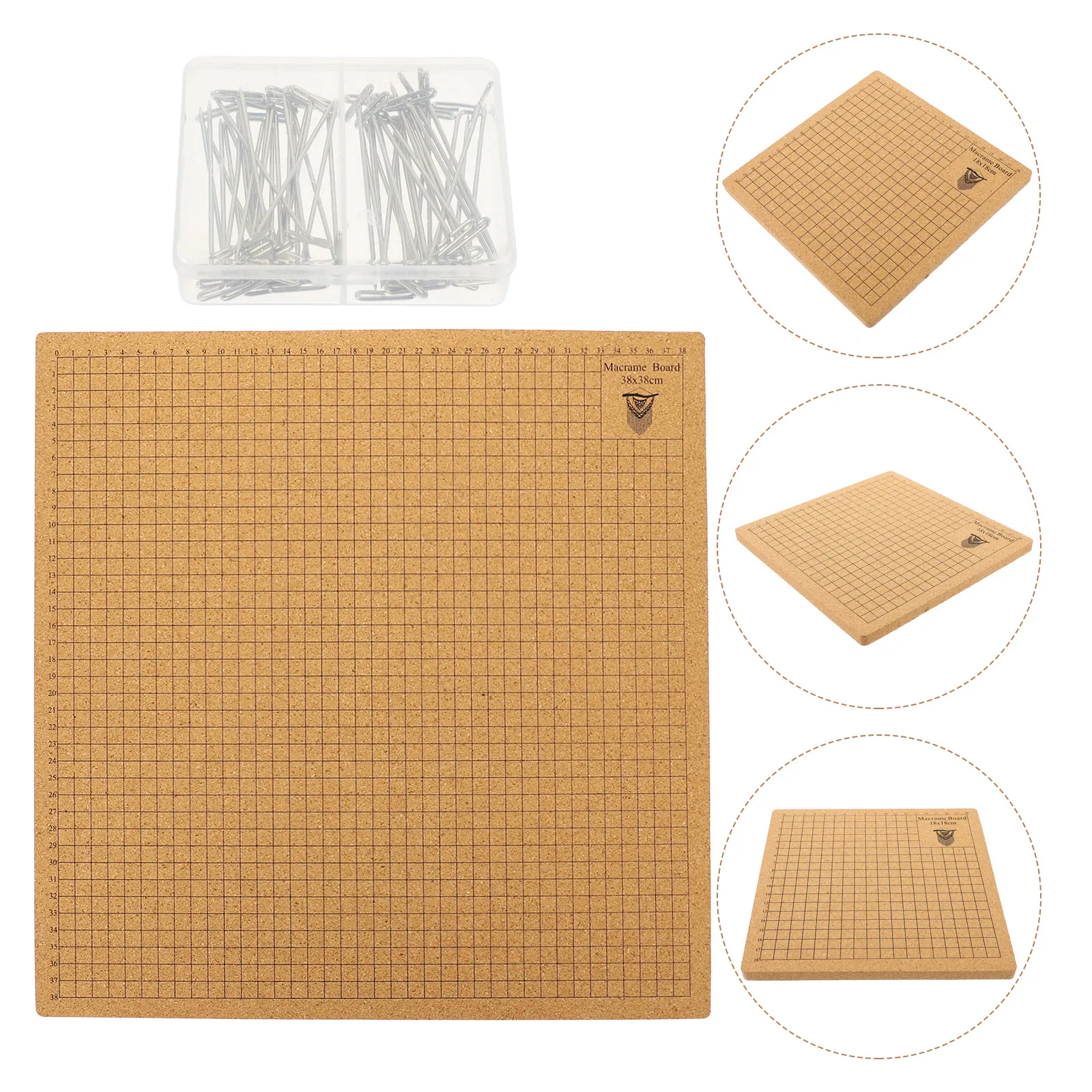 

Cork Board DIY Kit Knotting Craft Macrame Pin Bracelet Braiding Boards Manual for and Pins Stainless Steel Crafts