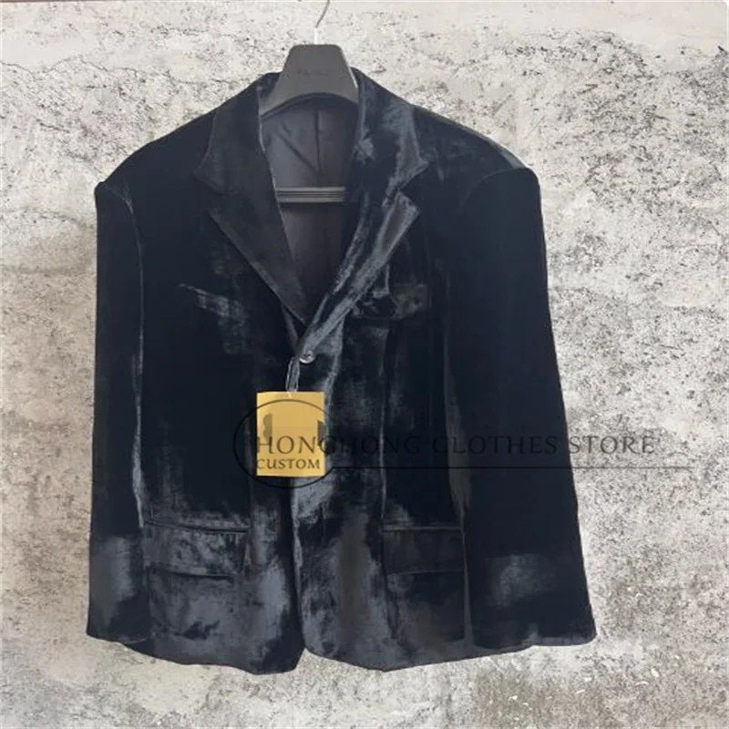 

2026 New Model Black Velvet Suit - Premium Fit Waist-Hugging Men's Jacket High-quality custom-sized men's clothing