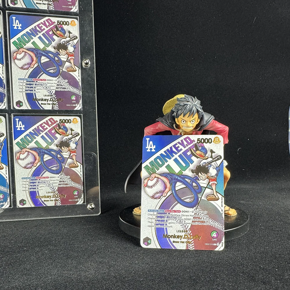

Anime Dodgers Monkey D Luffy OPCG Promo Card Limited Edition English Holographic Made Classic Game Flash Battle Card Fans Gift