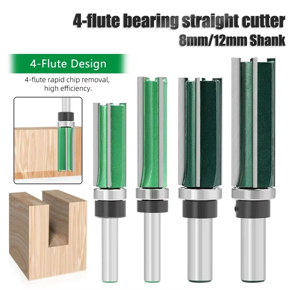 

1 PC 8MM 12MM Shank Milling Cutter Wood Carving 4 Pattern Bit Router Bit Milling Cutter For Wood Bit Face Mill Carbide End Mill