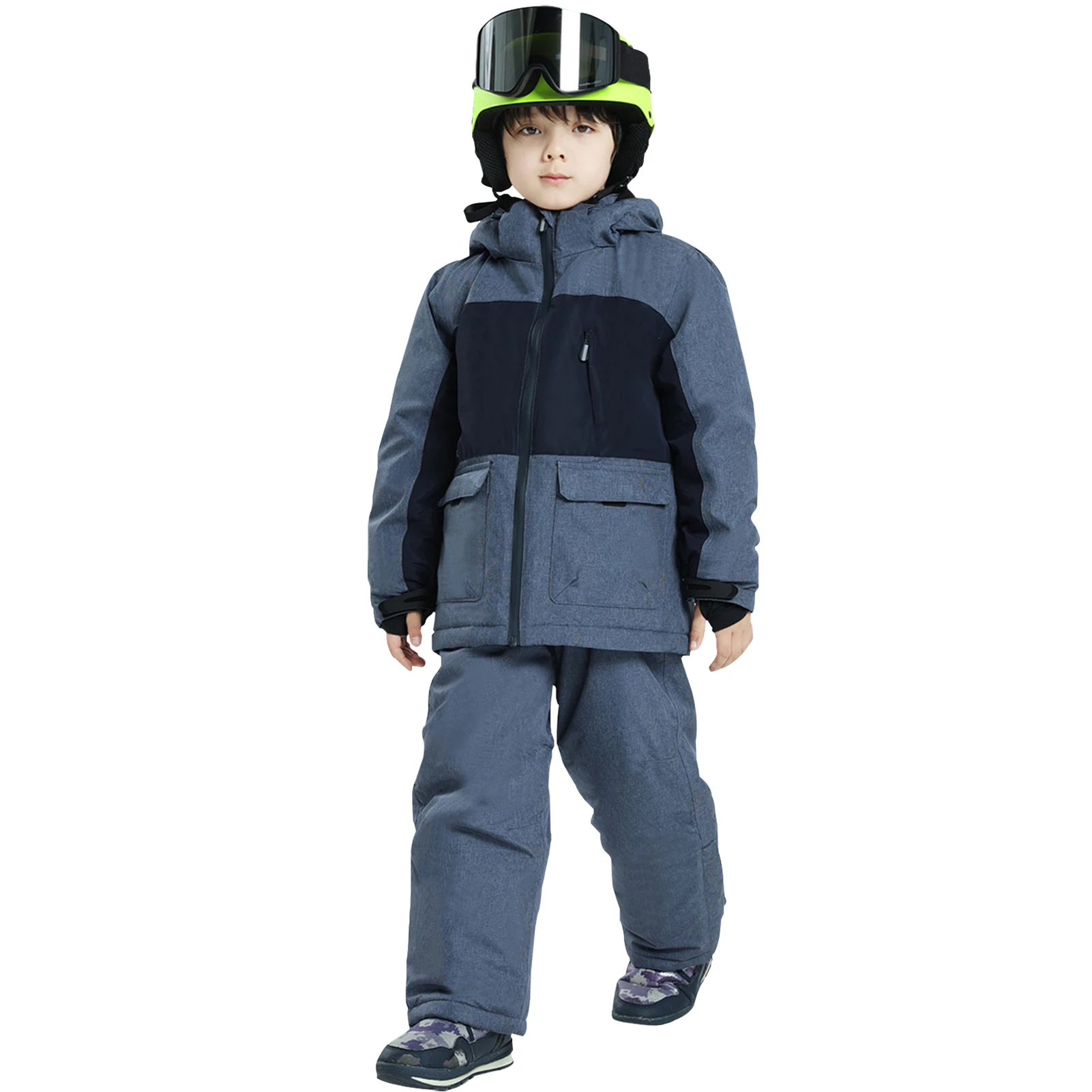

Children's Snowboarding Set,Boys Ski Suit,Winter Warm Kids Skiing Wear,Outdoor Sport Windproof Waterproof Hood Snow Jacket Pants