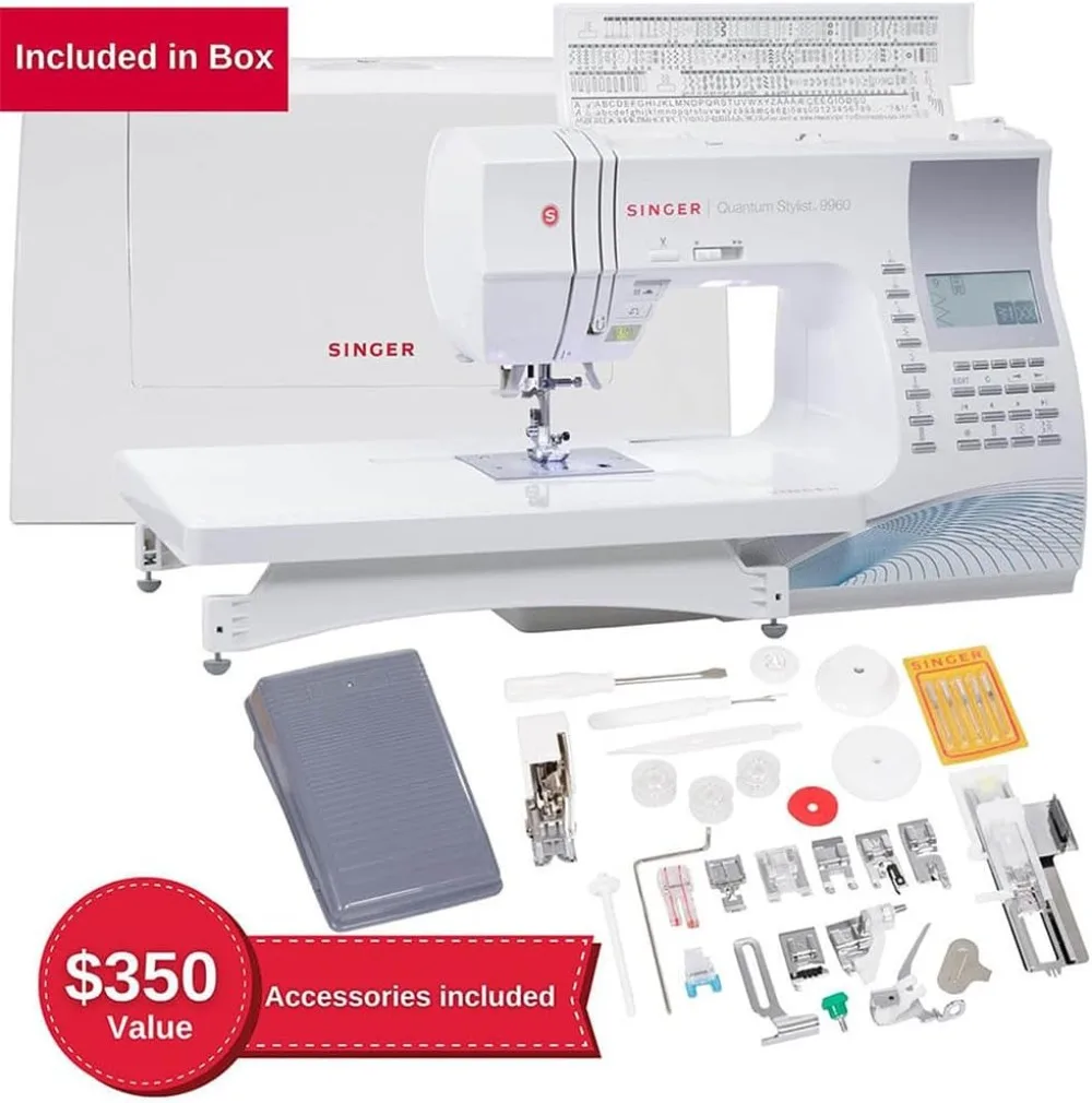 Computerized Sewing & Quilting Machine,600 Built-in Stitches & Lettering, Full Metal Frame, LED Light & High-End Touch Buttons