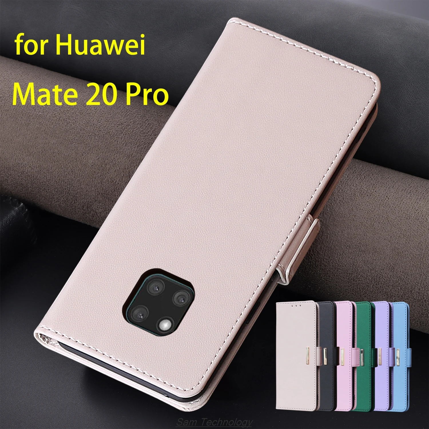 

Magnetic buckle Leather Case for Huawei Ascend Mate 20 Pro Wallet RFID BLOCKING Flip Cover female Simple Capa Fundas Coque