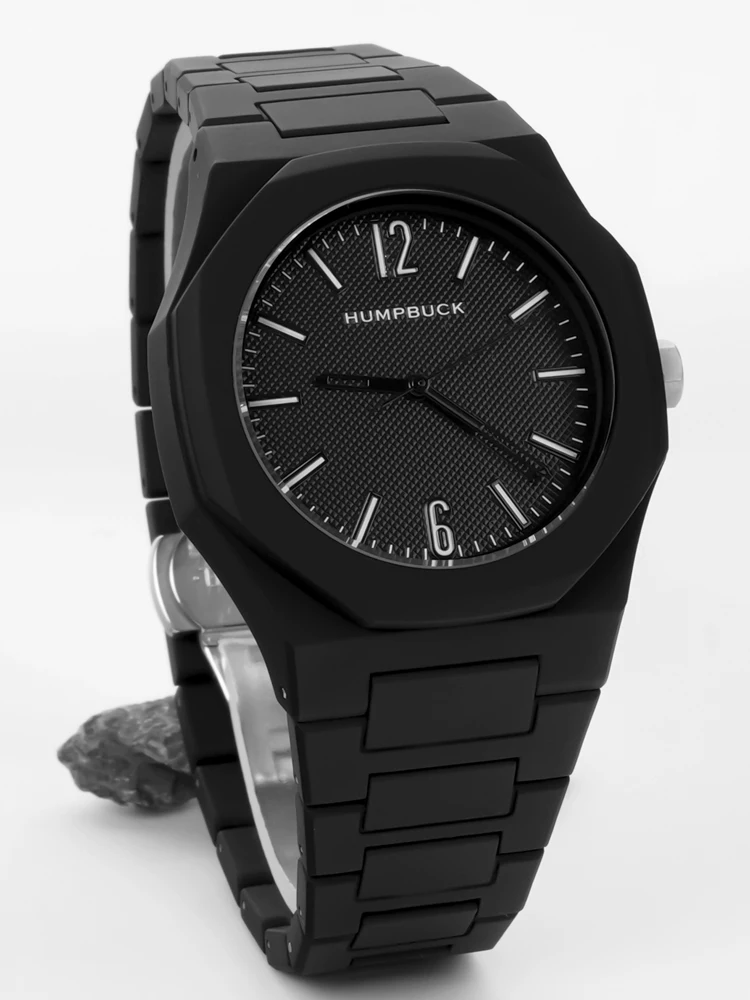 HUMPBUCK Black Quartz movement watch A sense of luxury soft touch Men & Women Watch gifts 2024 Popular styles