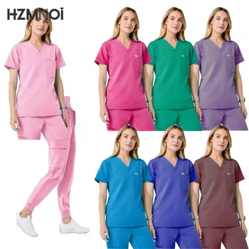 Conjuntos de uniformes médicos para mujer, batas quirúrgicas de Hospital, camisetas de manga corta, pantalones, accesorios de enfermería, ropa para médicos, Ropa de Trabajo