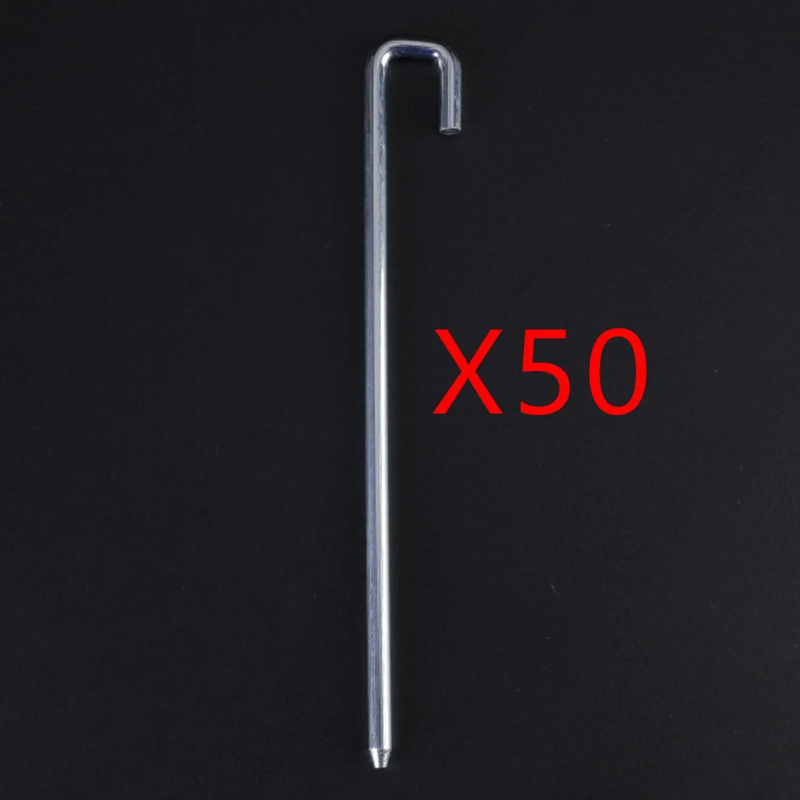 50 Pieces Tent Pegs 250mm Tent Nails Ground Spikes U Shaped Hook Aluminum for Hard Floors Rust Resistance Sturdy Versatile