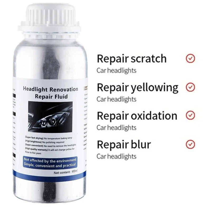 Headlight Polisher Liquid Evaporator Polymer Liquid Headlights Chemical Polish Headlight Restoration Kit Polish For Headlights