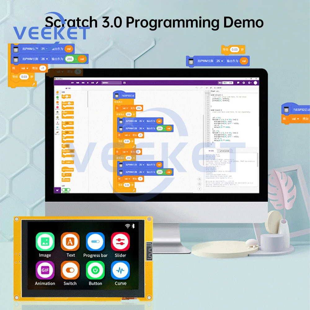 ESP32-S3 wifi bt placa de desenvolvimento 5 polegadas/7 polegadas 800*480 tela tipo c interface rgb lcd módulo tft