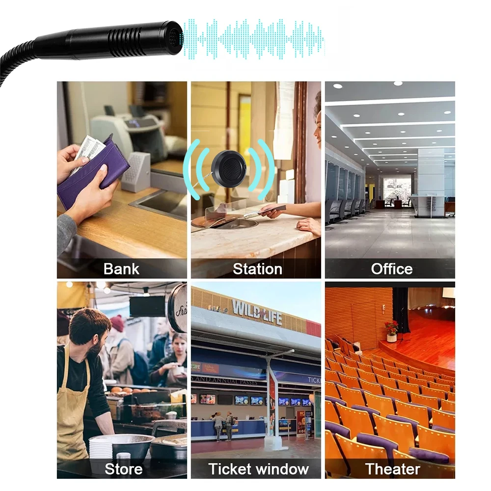 Counter Intercom System Easy Installation Bank Intercom 2 Way Window Intercom