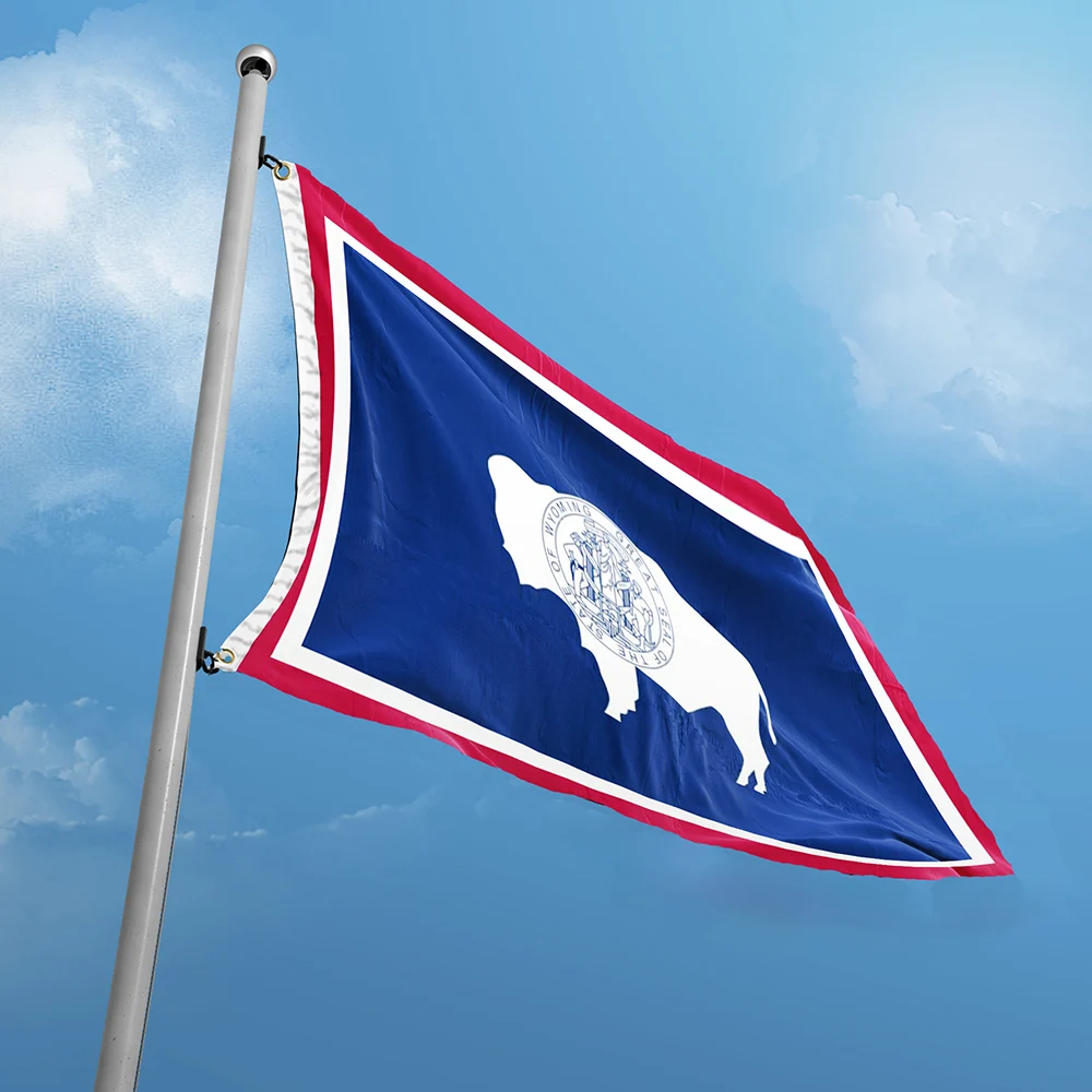 Wyoming Flag 3* 5FT 90*150CM USA States Flags Design Custom Indoor Outdoor Decor Banners  Polyester UV Resistance Double Stitch