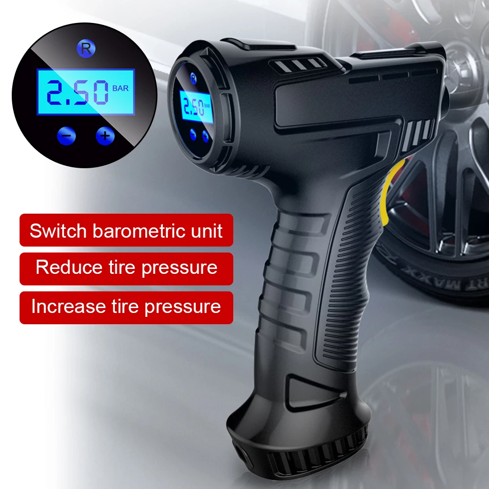 120W Car Air Compressor Car Tire Inflator Inflatable Pump 75PSI for Car Bicycle Portable With LED Light Digital Display