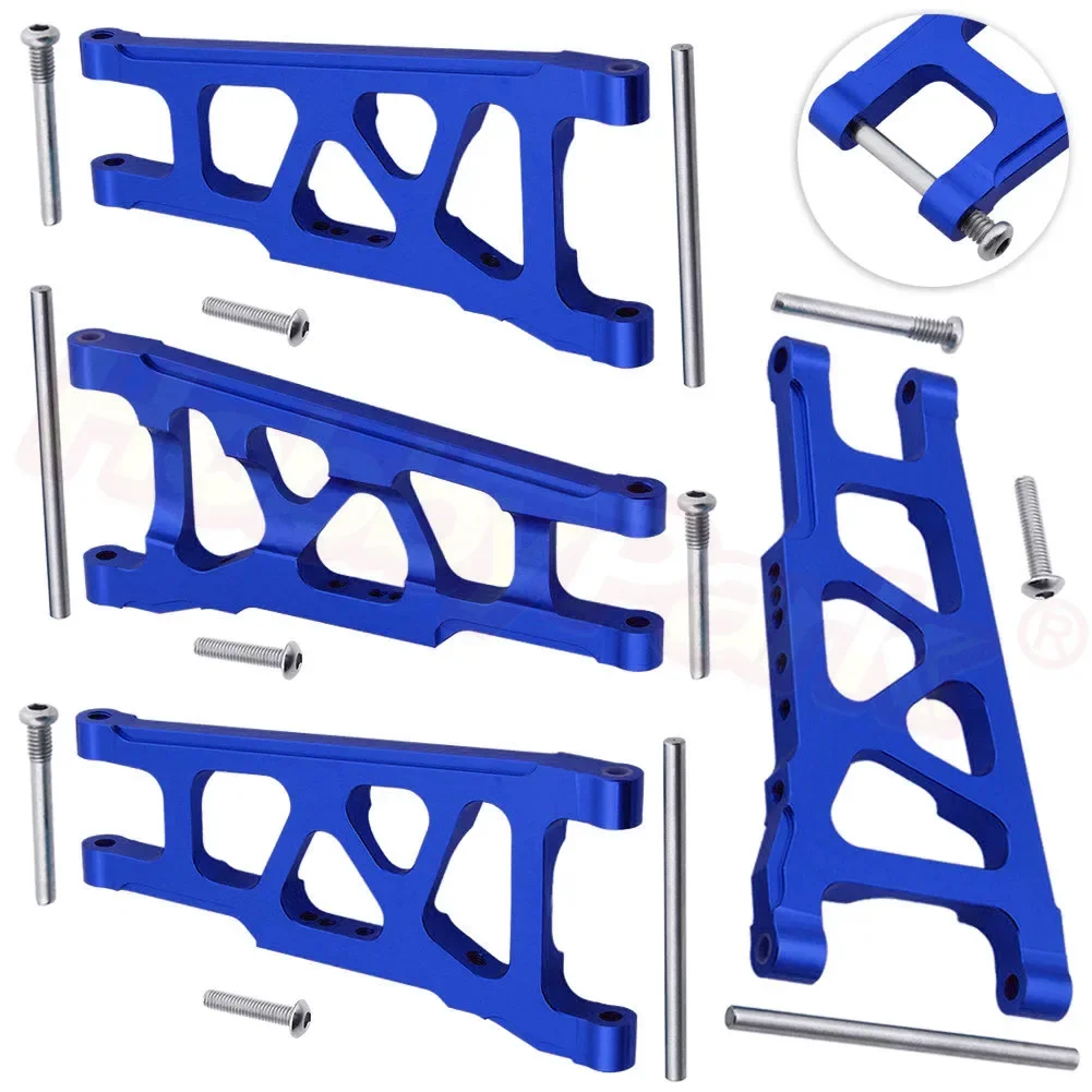 HobbyPark Front & Rear Aluminum Suspension Arms Set for 1/10 Traxxas Slash 4x4 (Blue)