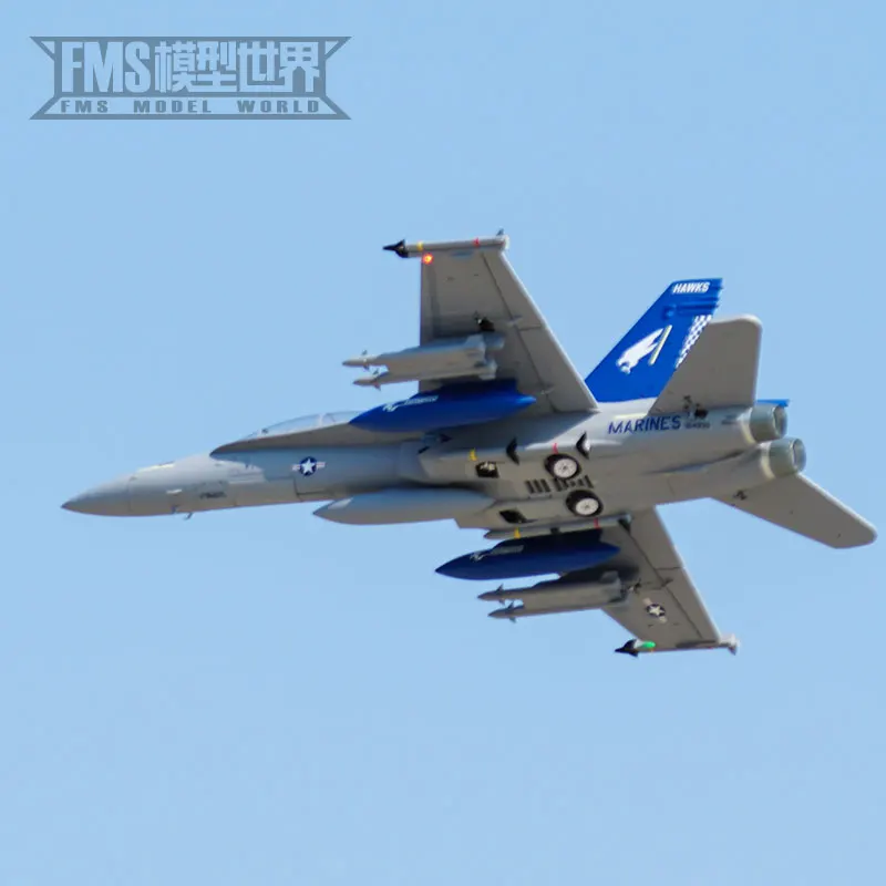 

Fms80mm Channel Brushless Internal Rotary Motor F-18 Simulation Fighter Remote Control Assembly Fixed Wing Model