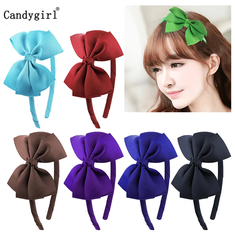 Fashion Ribbon Red Headband For Girls Women Kpop Knot Headwears Wide Big Bow Hair Band Hair Accessories крабик для волос