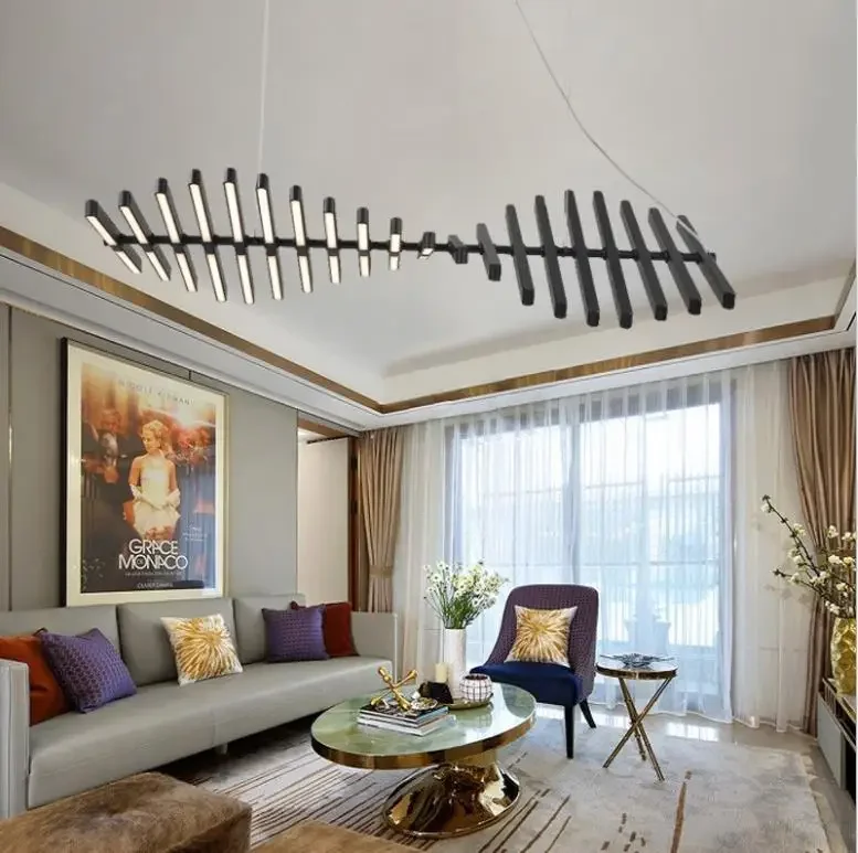 

Chandelier Modern LED lighting Nordic Black/White Office Pendant lamps living room home hanging lights dining room Bar fixtures