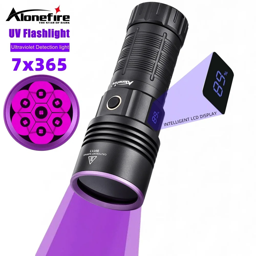 140W High power 7x4-Core 365nm UV LED Flashlight Blacklight CatDog Urine Stain Tinea Marker Ore Money Scorpion Fluorescence lamp