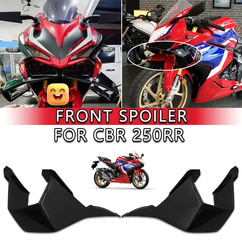 Motorcycle Frontal Spoilers Downforce Winglet Aerodynamic Wing Front Spoiler Lower Fairing Naked Side For Honda CBR 250RR