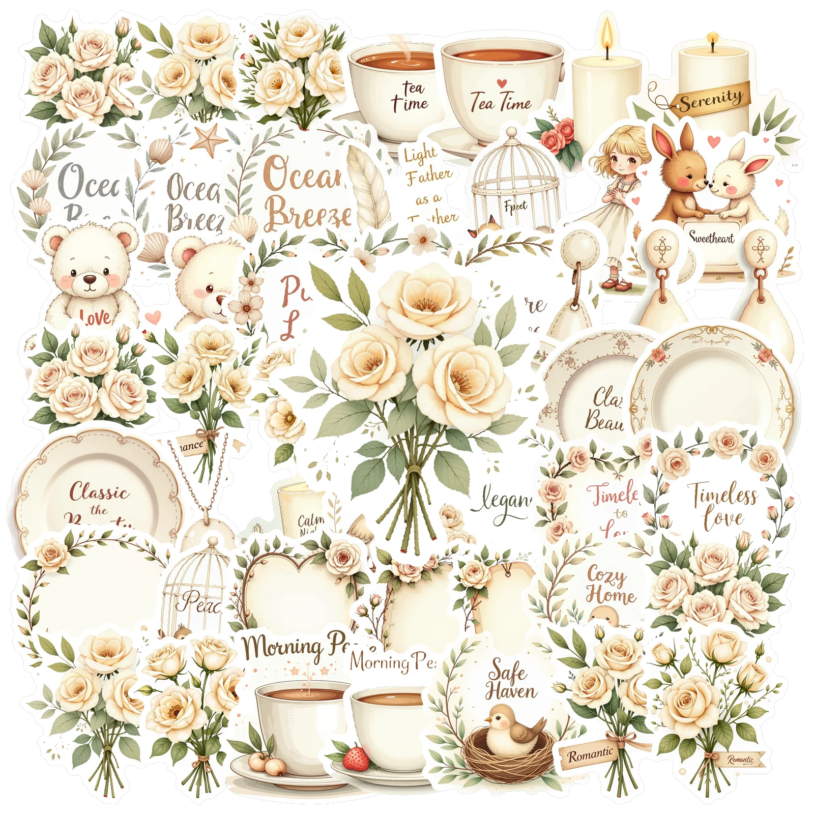 

Light Stickers Artistic Cute Grace Stationery Colorful Decals for Laptop