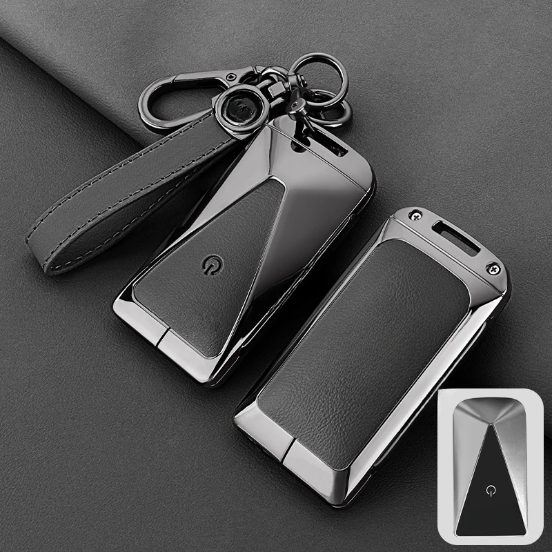 Suitable for AVATR 07 Zinc Alloy + Leather Car Remote Key Case Cover Multiple Styles Metal Car Buckle Modification Shell