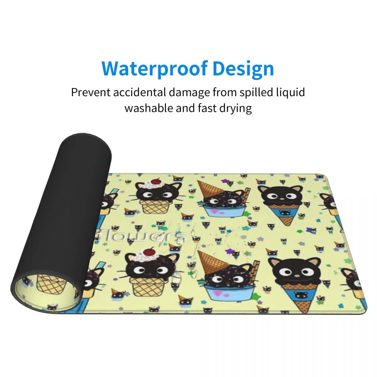 The Great Cat Of Ice Cream Rubber Keyboard Pads