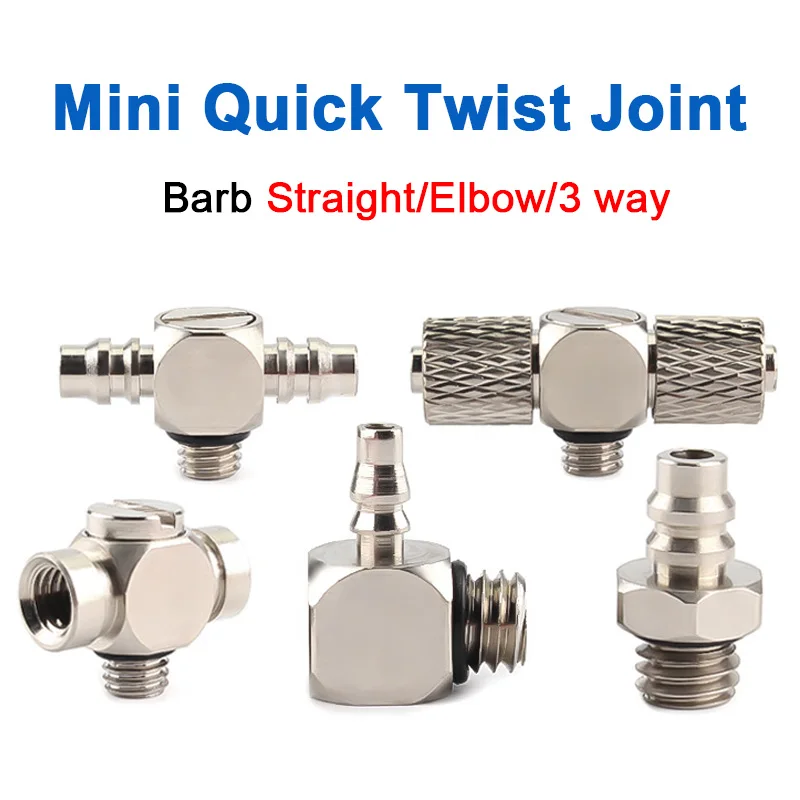 1-10pcs M3 M4 M5 M6 Brass Straight Elbow Tee Tube Hose Barb Mini Air Pneumatic Pipe Fitting Quick Connector PC PL PB 3 4 5 6mm