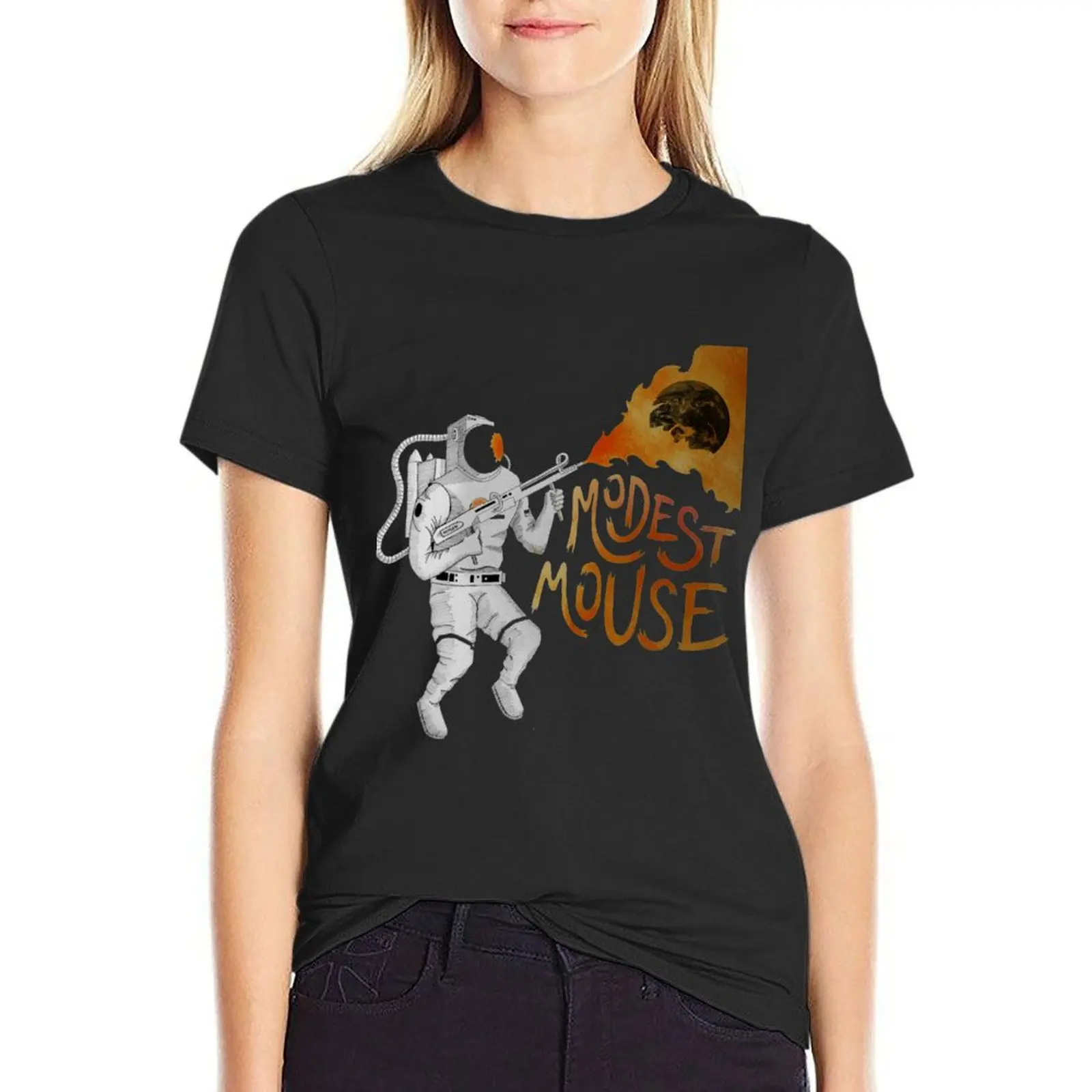 T-shirt solta vintage do fogo para mulheres, roupas do anime