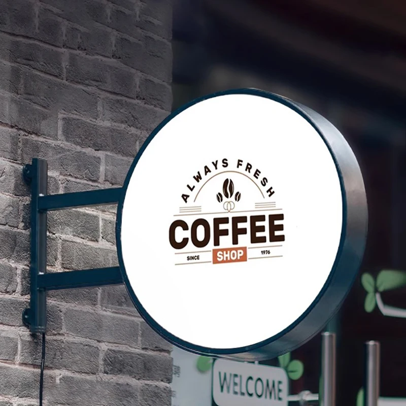Led Reclame Lichtbak Outdoor Custom Dubbelzijdig Logo Schoonheidssalon Café Winkel Decor Verlicht Uithangbord Metalen Zakelijk Bord  15