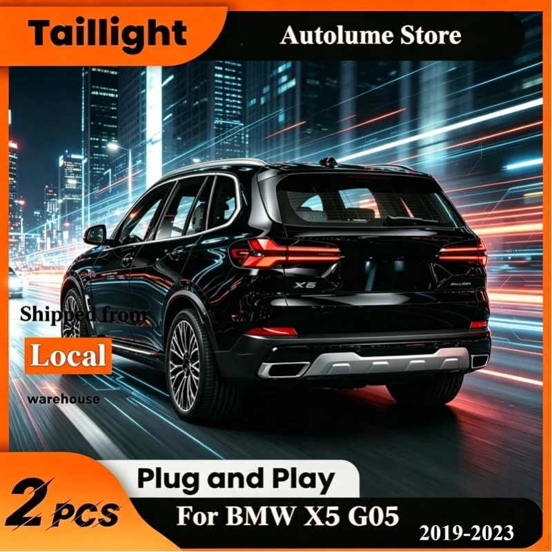 2 Stück Neuestes Upgrade LED-Rückleuchten-Set für BMW X5 G05 2019 bis 2023, Modernes Dynamisches Fließendes Sequenzielles Blinker-Design, Hochhelle Gleichmäßige LED-Chips, Stabiler 12V Niedriger