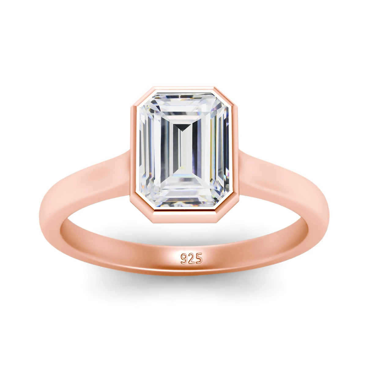 5*7mm 1ct Moissanit-Ring im Smaragdschliff mit Zertifikat, 100% reines Silber 925, Hochzeitsschmuck, Trend-Luxus-Geschenk für die Ehefrau – Detail 6
