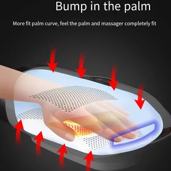 Wireless electric handheld massager with heating air compression for hands arthritis pain relief finger numbness 6 levels pressure