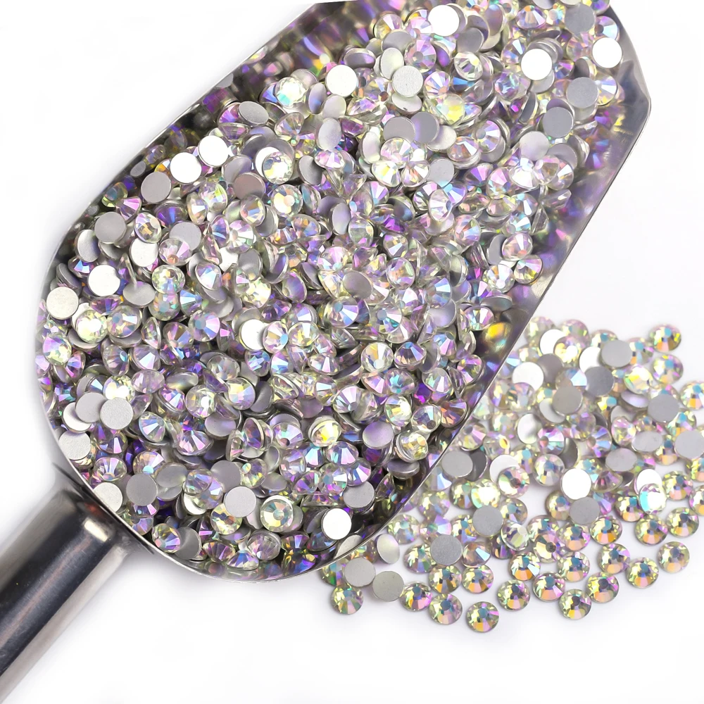 Confezione grande al chiaro di luna Confezione sfusa Glitter Crystal Nail Art Strass non hotfix Strass in vetro per decorazioni nail art fai da te