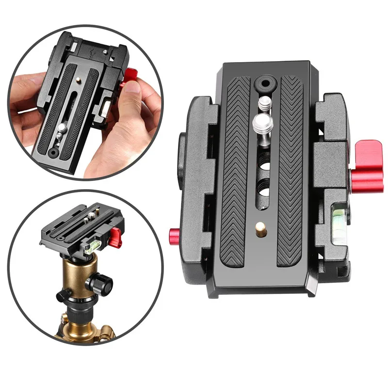 for Manfrotto 501HDV Professional Aluminum Alloy Quick Shoe Plate Adapter with 1/4 3/8 Inches Screw  Camera Tripod Monopod