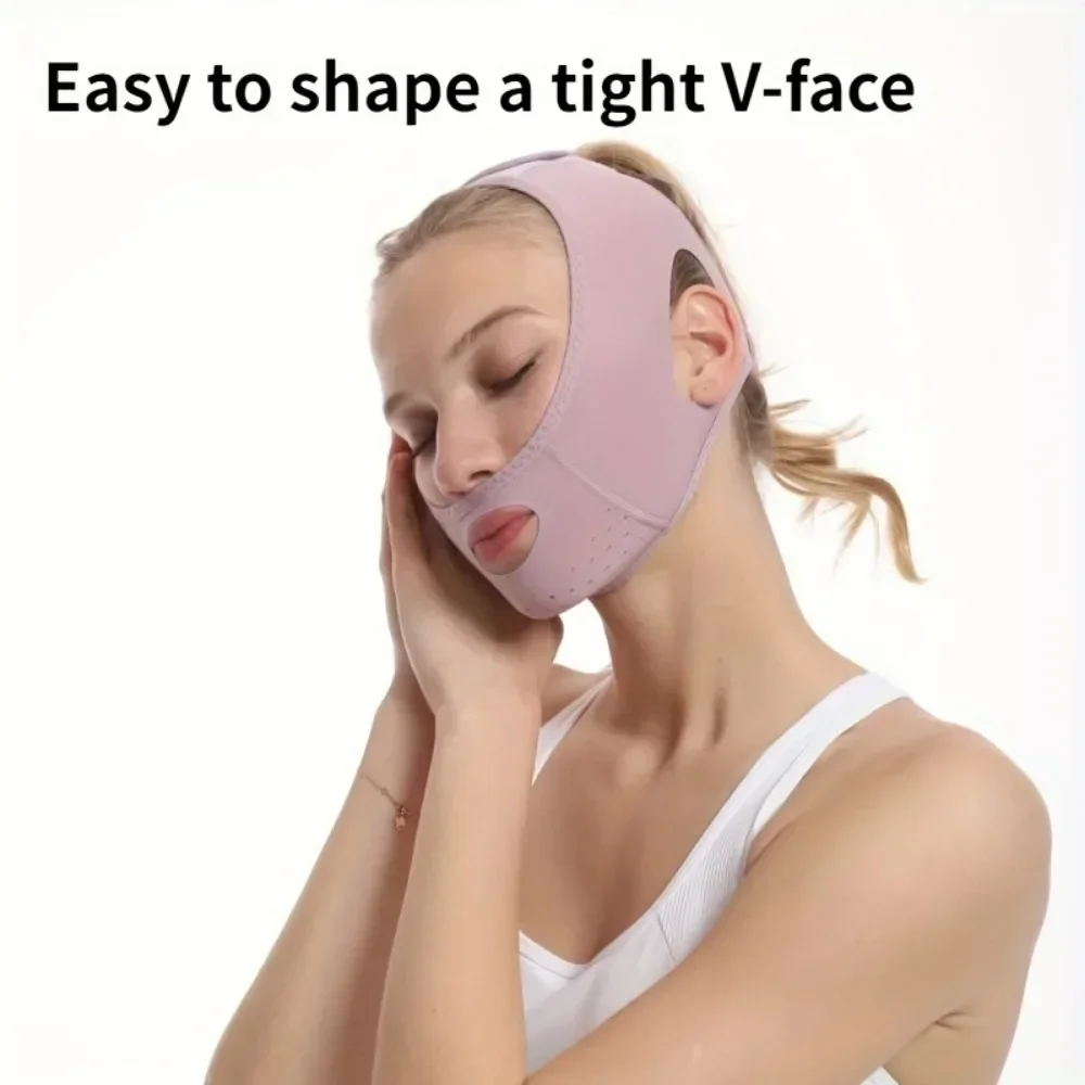 Breathable Face Slimming Band ผู้หญิง V-Line Face Shaper Chin Cheek Lift Up เข็มขัดต่อต้านริ้วรอยนวดหน้าสายคล้อง Skin Care เครื่องมือ