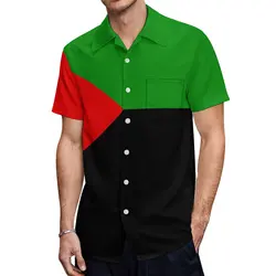 Martinique in Red Green And Black Top Tee Graphic Vintage Coordinates High Quality A Short Sleeved Shirt Running USA Size