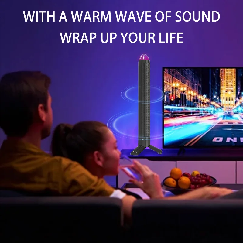 

RGB Light Display TV Soundbar High Power Bluetooth6.0 Speaker with RMS Computer Radio For AUX /TF/optical Fiber/ USB/FM Soundbox