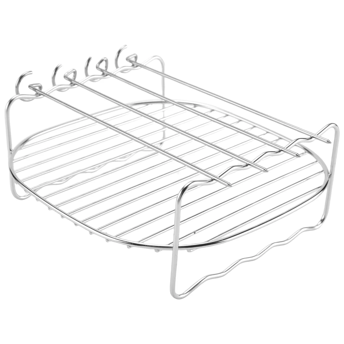 Air Fryer Double Layer Rack, Multi-Purpose Air Fryer Rack, Metal Holder Air Fryer Accessories(7Inch,4Pins)