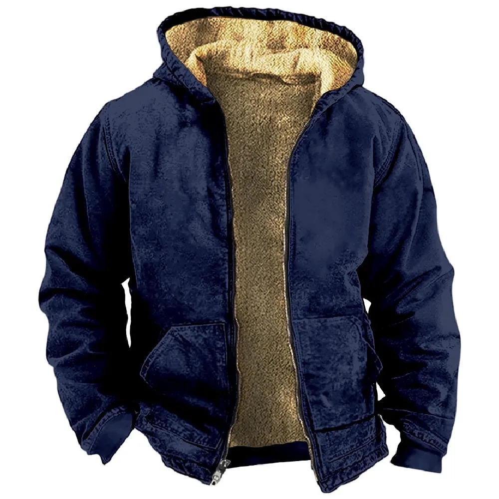 Winter Coat Solid Color Hoodie Men Women Zipper Sweatshirt 2023 New Long Sleeve Stand Collar Fashion Clothes 2024