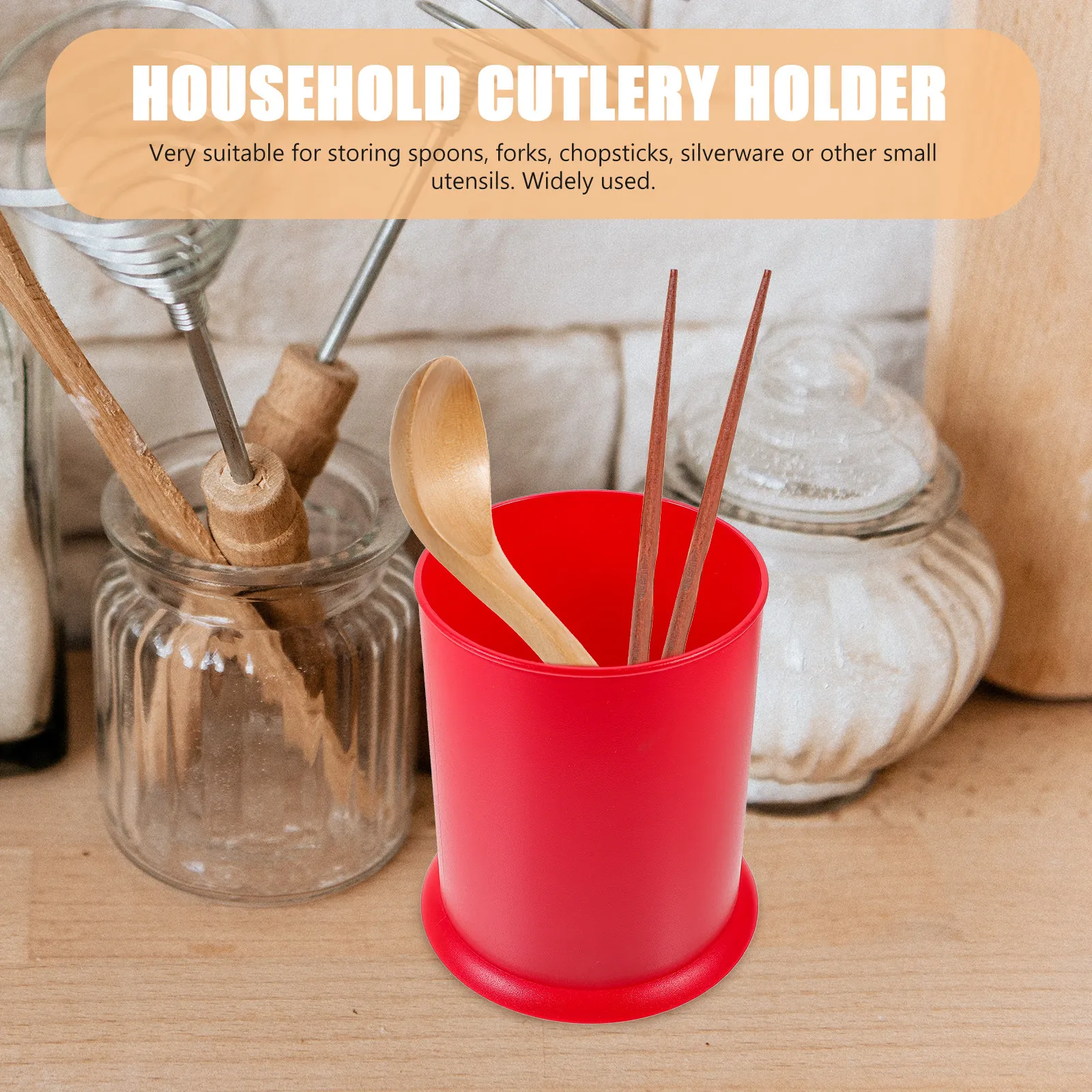 

Household Cutlery Holder High Quality Plastic Kitchen Desktop Spoon Container Space-Saving Utensil Holder for Kitchen Counter