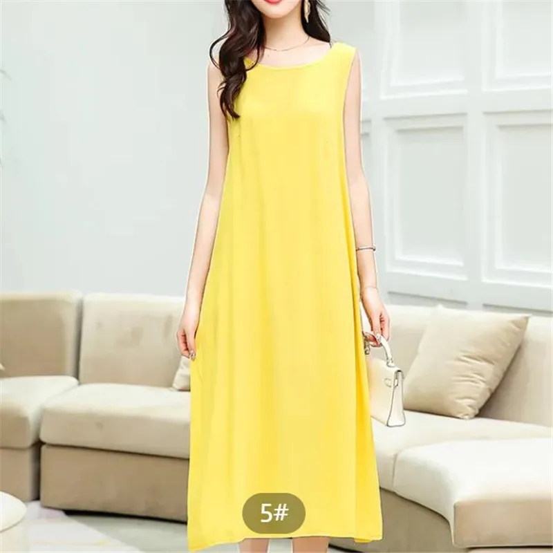 

New Fashion Summer Elegant Dresses For Women 2023 FashionO-Neck Sleeveless Loose Beach Party Casual Dress Plus Size