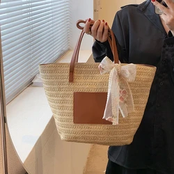 Weave Tote Bag Female Bohemian Shoulder Bags for Women 2023 Summer Beach Straw Handbags and Purses Lady Travel Shopping Bags