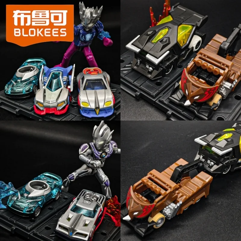 

Blokees Ultraman Transformable Building Blocks Mystery Box Zero & Belial Car Model Kit Action Figure Collectible Toy