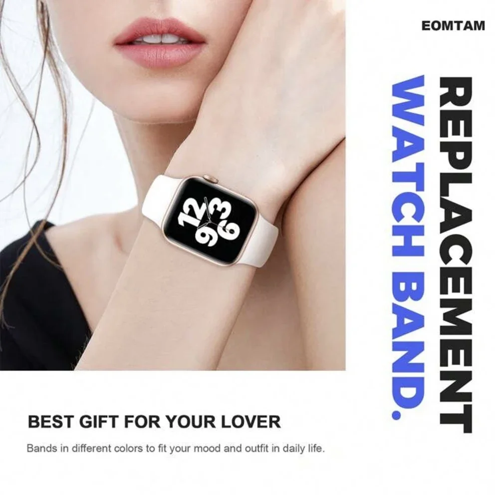 Nice 5 pack Silicone loop For Apple Watch band women 10/9/7/ 38mm 40mm 41mm 42mm 44mm 45mm 46mm Strap