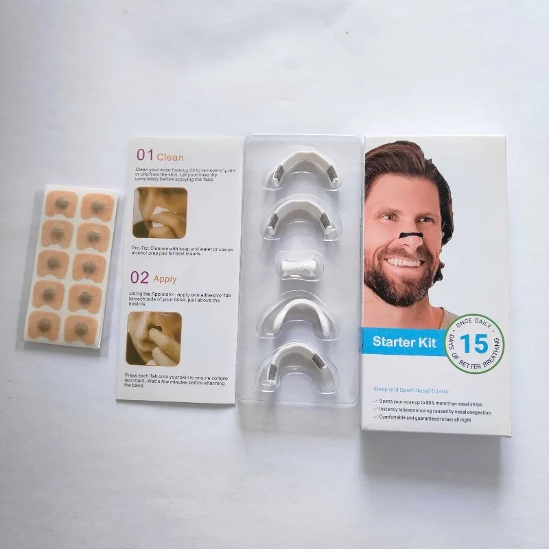 تخفيف احتقان الأنف الشخير تحسين النوم مريح التهوية ممارسة المغناطيسي شفط حزام الأنف موسع الجهاز التنفسي